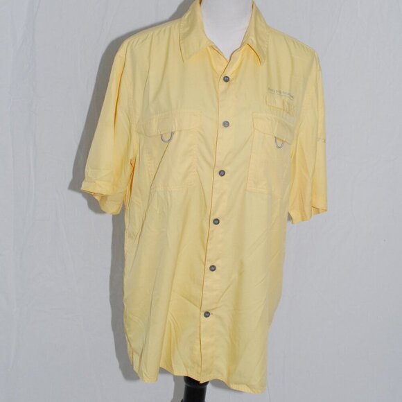 Vented Mesh Back Breathable Utility Boating Shirt Fishing Yellow Field & Stream - Picture 1 of 7